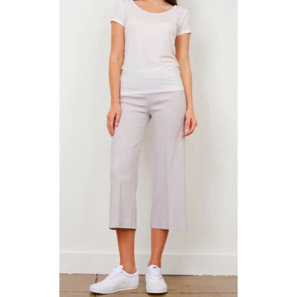 Avenue Montaigne Milan Pull On Pants •10• Beige Khaki Slim Stretch Cropped F954 - Picture 1 of 13